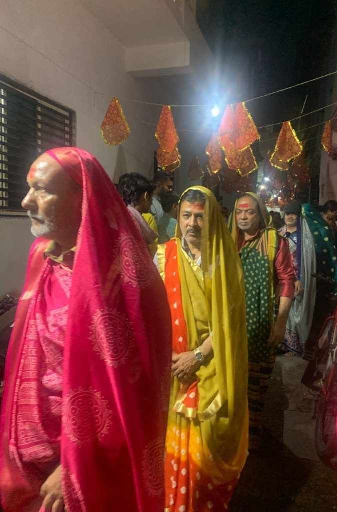 Who is this Sadu Mata, where men wearing vermilion and wearing sarees play Garba?
